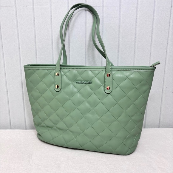 Montana West Handbags - Montana West Quilted Handbag‎ Leather Tote Purse Shoulder Bag Large Satchel Hobo